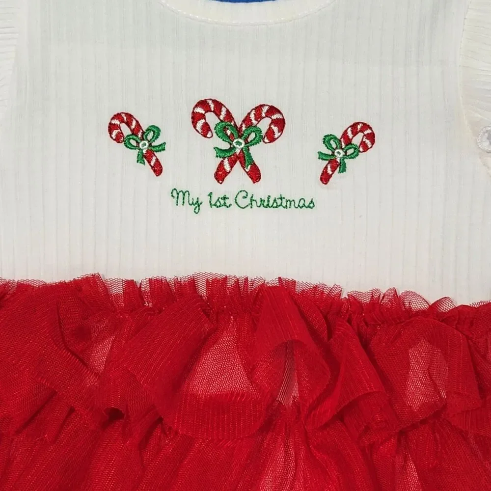 Little Me My First Christmas Outfit Size 9 Months Dress and Headband Holiday